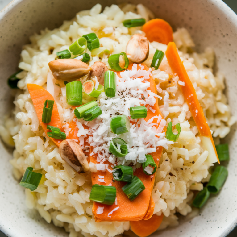 Arroz de Coco com Castanhas e Cenoura