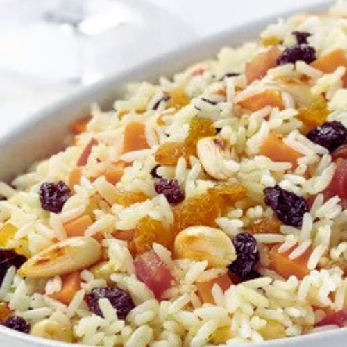 Arroz de Natal Vegano com Amêndoas e Passas