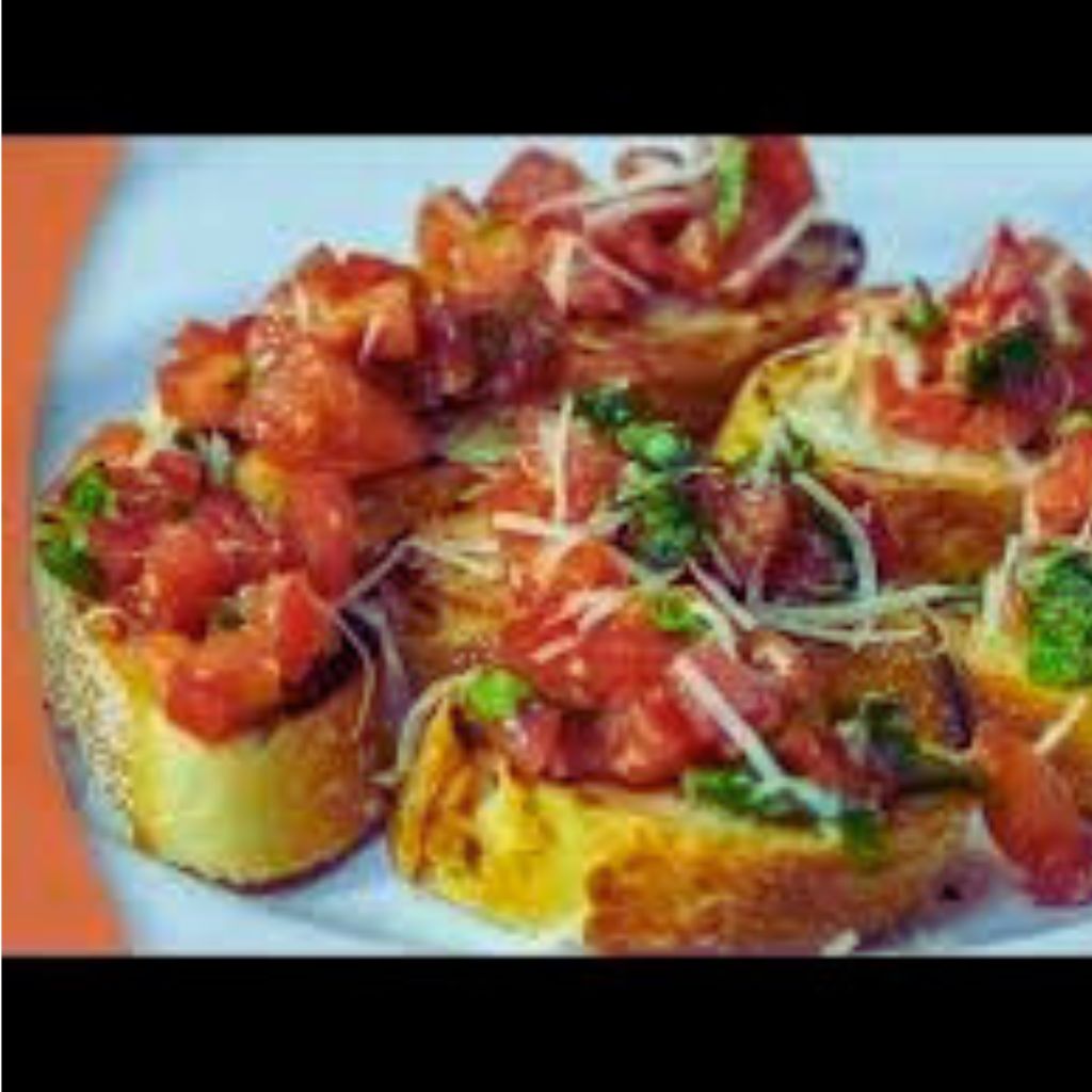 Bruschetta Vegana com Tomate e Manjericão