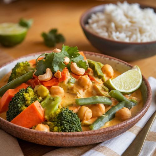 Curry Vegano de Legumes com Leite de Coco