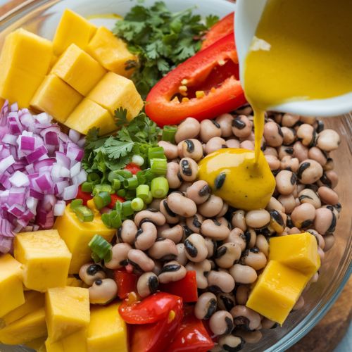 Salada de Feijão Fradinho com Vinagrete de Manga