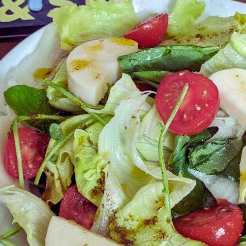 Salada de Palmito Pupunha com Alface e Molho Cítrico