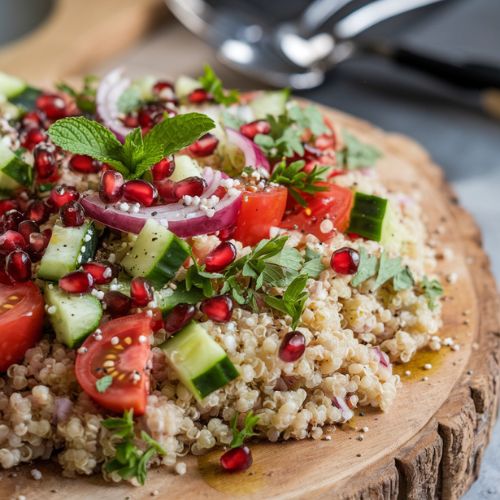 Tabule de Quinoa com Hortelã e Romã