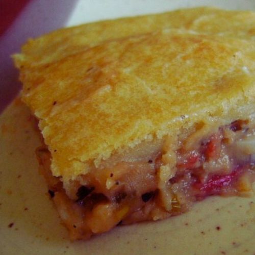 Torta Vegana de Grão-de-Bico com Palmito e Ervilhas