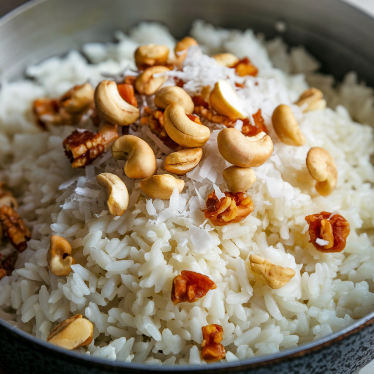 Arroz de Coco Vegano com Castanhas Sem Açúcar