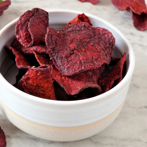 Chips de Beterraba Veganos Assados Sem Glúten