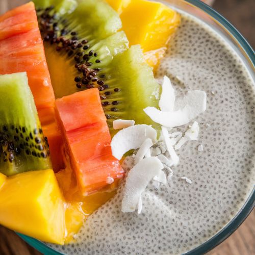 Creme de Chia Vegano com Frutas Tropicais Fitness