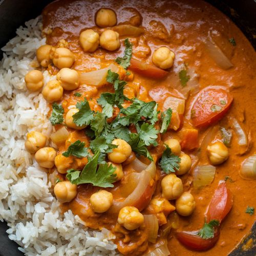 Grão-de-Bico ao Curry Vegano com Leite de Coco Fitness