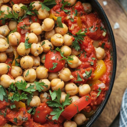 Grão-de-Bico ao Molho Vegano de Tomate e Alho Fitness