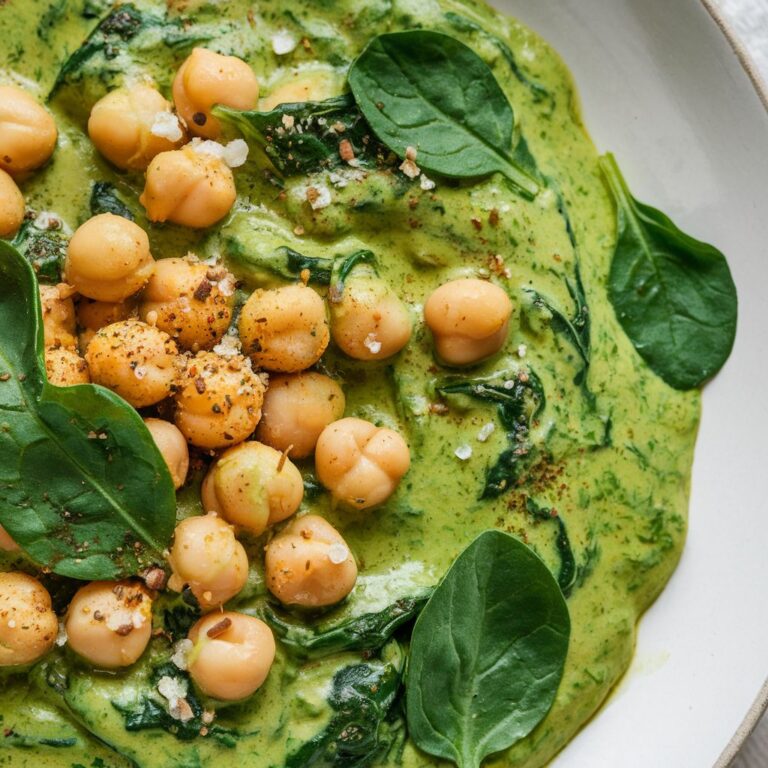 Grão-de-Bico ao Molho de Espinafre Vegano Fitness