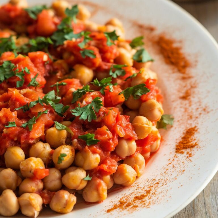 Grão-de-Bico com Molho de Tomate e Páprica Sem Glúten