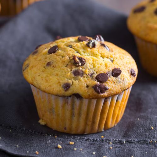 Muffin Vegano de Cacau com Gotas de Chocolate Sem Açúcar