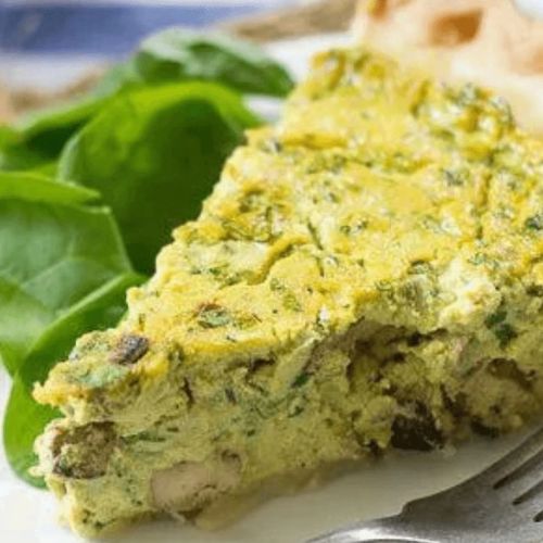 Quiche Vegana de Espinafre com Tofu e Massinha Integral Sem Glúten