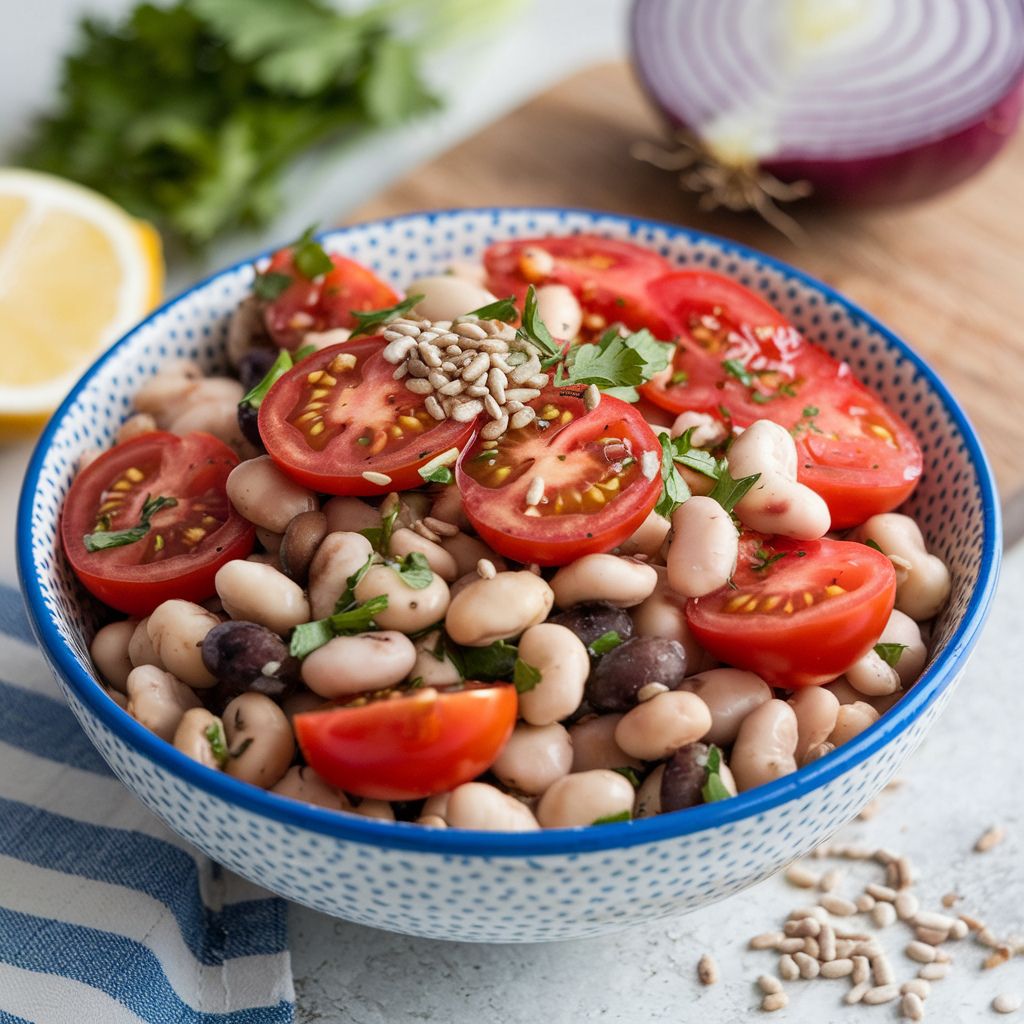 Salada de Feijão-Fradinho com Tomates Sem Glúten