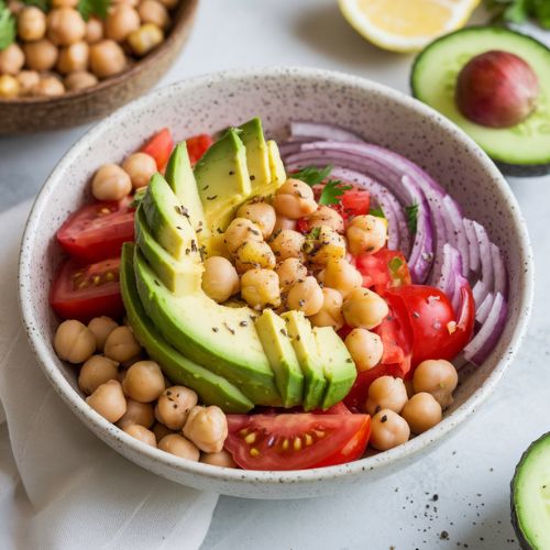 Salada de Grão-de-Bico Vegana com Abacate Fitness