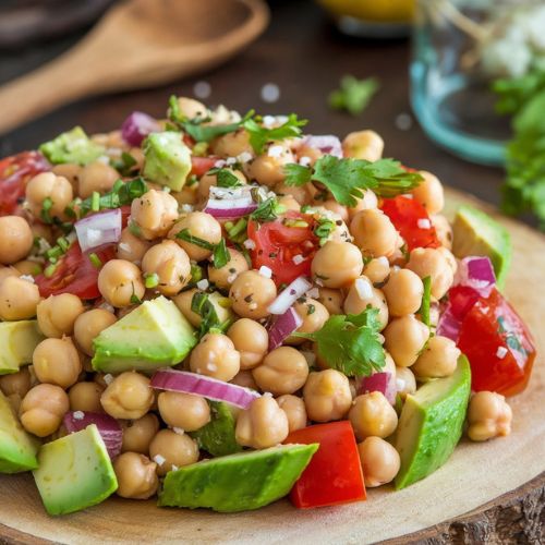 Salada de Grão-de-Bico com Abacate Fitness