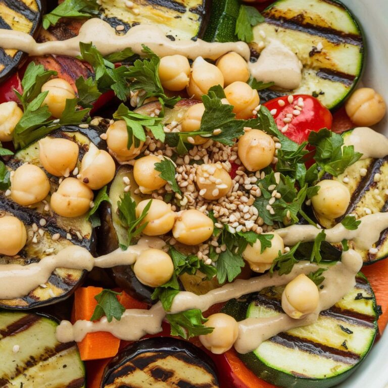 Salada de Legumes Grelhados com Molho de Tahine Fitness