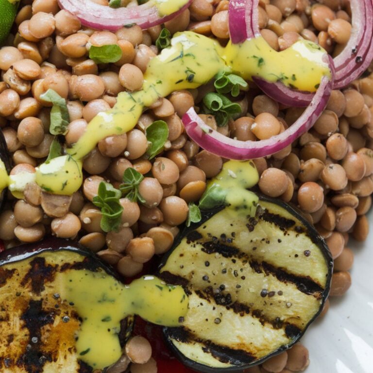 Salada de Lentilha com Legumes Grelhados Sem Glúten