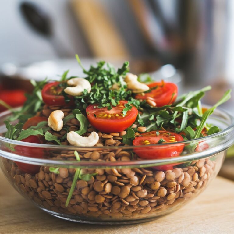 Salada de Lentilha com Tomate e Rúcula Fitness
