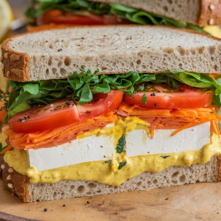 Sanduíche Natural Vegano com Recheio de Tofu e Tomate Fitness