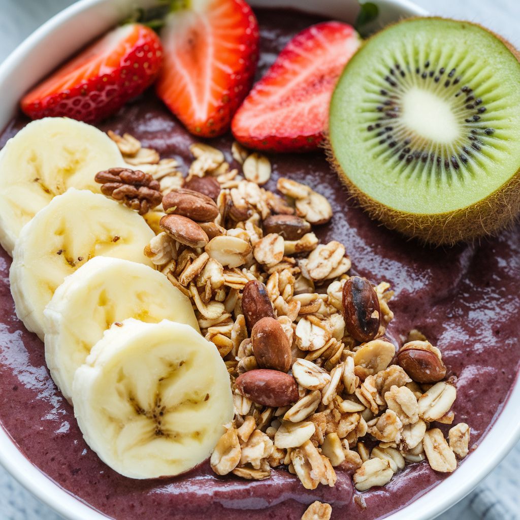 Smoothie Bowl Vegano de Açaí com Granola Caseira Fitness