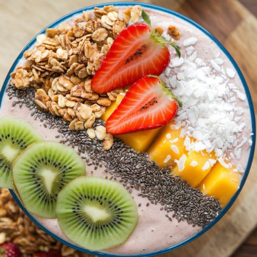 Smoothie Bowl Vegano de Frutas Tropicais