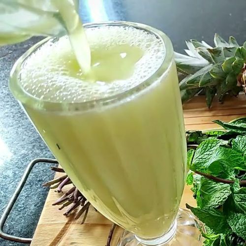 Smoothie Vegano de Abacaxi com Hortelã Sem Açúcar