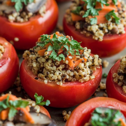 Tomates Recheados Veganos com Ervas Fitness