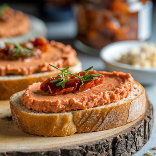 Torrada com Patê de Tomate Seco Low Carb