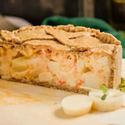 Torta Salgada Vegana de Palmito com Massa Integral