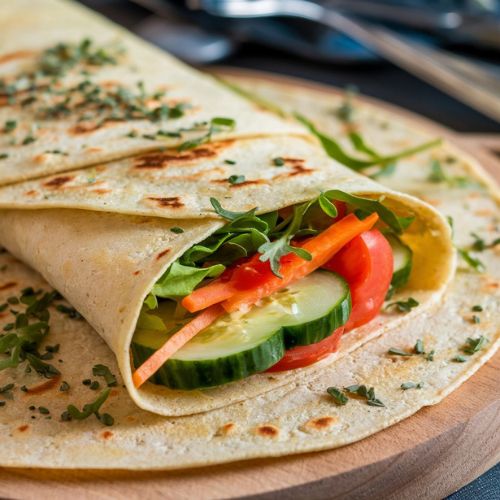 Wrap Vegano com Pasta de Grão-de-Bico Low Carb