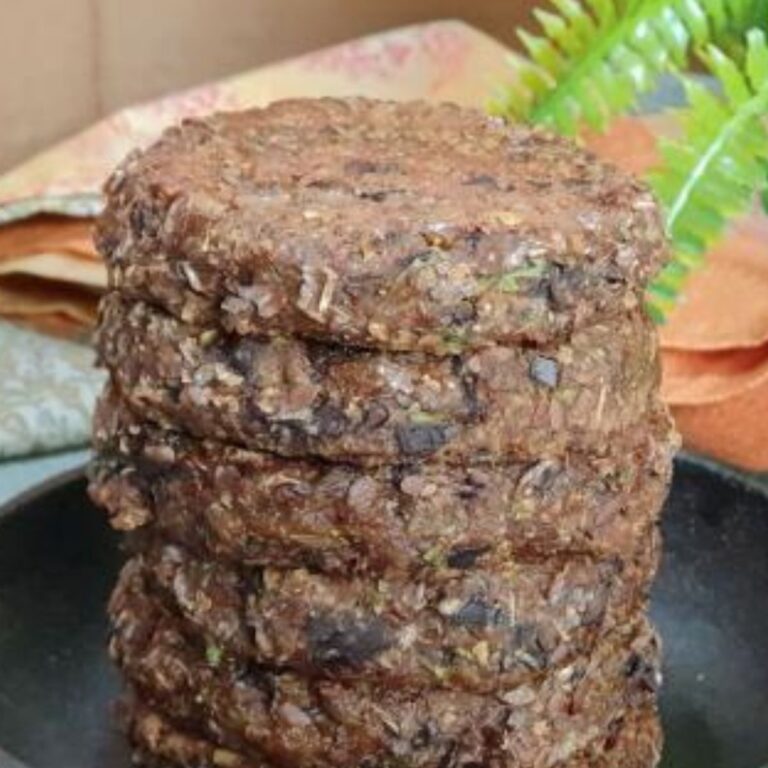 Hambúrguer Vegano de Berinjela com Tahine e Aveia