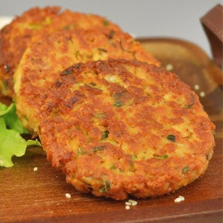 Hambúrguer de Abobrinha Vegano com Farinha de Grão-de-Bico Low Carb