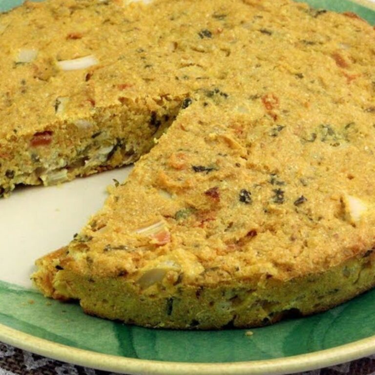 Torta de Liquidificador Vegana com Recheio de Palmito Low Carb