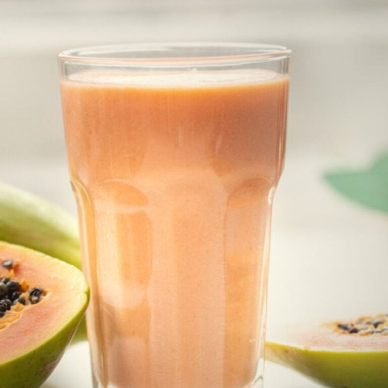 Vitamina Vegana de Mamão com Leite de Castanha e Chia